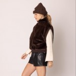 Wholesale do Everything Love Collar Faux Fur Vest One Fits Most Lined Inside Pol