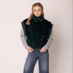 Wholesale do Everything Love Collar Faux Fur Vest One Fits Most Lined Inside Pol
