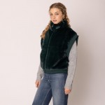 Wholesale do Everything Love Collar Faux Fur Vest One Fits Most Lined Inside Pol