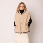 Wholesale do Everything Love Sherpa Varsity Vest Button Up Closure Pockets One F