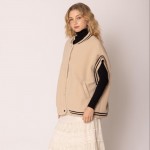 Wholesale do Everything Love Sherpa Varsity Vest Button Up Closure Pockets One F