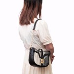 Wholesale clear Tote Bag Vegan Leather Trim Twist Lock Buckle Closure Removable