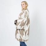 Wholesale knit Houndstooth Kimono One Fits Most Polyester
