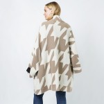 Wholesale knit Houndstooth Kimono One Fits Most Polyester