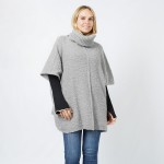 Wholesale soft Knit Turtleneck Poncho One Fits Most Polyester