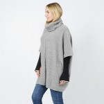 Wholesale soft Knit Turtleneck Poncho One Fits Most Polyester