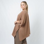 Wholesale soft Knit Ruana Tinsel Detail One Polyester