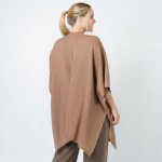 Wholesale soft Knit Ruana Tinsel Detail One Polyester