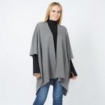 Wholesale soft Knit Ruana Tinsel Detail One Polyester