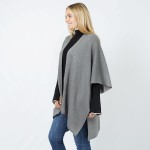 Wholesale soft Knit Ruana Tinsel Detail One Polyester