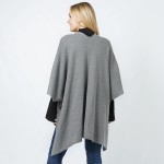 Wholesale soft Knit Ruana Tinsel Detail One Polyester