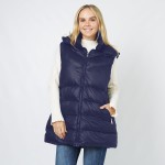 Wholesale long Puffer Vest Collar Pockets One Fits Most Polyester