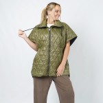 Wholesale puffer Poncho Full Zipper Pockets One Fits Most Polyester
