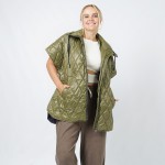 Wholesale puffer Poncho Full Zipper Pockets One Fits Most Polyester