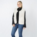 Wholesale button Up Sherpa Vest Pockets One Fits Most Polyester