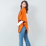 Wholesale bordered Ruana Wrap One Fits Most Polyester