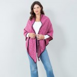 Wholesale bordered Ruana Wrap One Fits Most Polyester