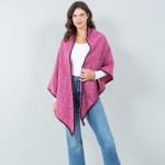 Wholesale bordered Ruana Wrap One Fits Most Polyester