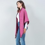 Wholesale bordered Ruana Wrap One Fits Most Polyester
