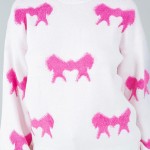 Wholesale soft Knit All Bow Sweater Pack Crew Neckline Cuffed Sleeve Long Sleeve