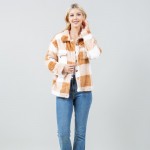 Wholesale sherpa Button Down Shacket Button cuffed sleeves Functional pockets ch