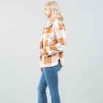 Wholesale sherpa Button Down Shacket Button cuffed sleeves Functional pockets ch