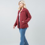Wholesale quilted Shacket Side Pockets Button Closure Cotton Polyester