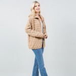Wholesale quilted Shacket Side Pockets Button Closure Cotton Polyester