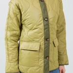 Wholesale quilted Puffer Shacket Open cuffed sleeves Two border accent Polyester