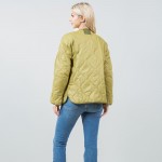 Wholesale quilted Puffer Shacket Open cuffed sleeves Two border accent Polyester