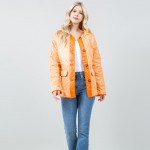 Wholesale quilted Puffer Shacket Open cuffed sleeves Two border accent Polyester