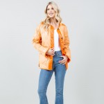 Wholesale quilted Puffer Shacket Open cuffed sleeves Two border accent Polyester