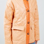 Wholesale quilted Puffer Shacket Open cuffed sleeves Two border accent Polyester