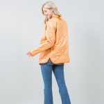 Wholesale quilted Puffer Shacket Open cuffed sleeves Two border accent Polyester