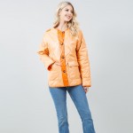Wholesale quilted Puffer Shacket Open cuffed sleeves Two border accent Polyester