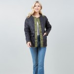 Wholesale quilted Puffer Shacket Open cuffed sleeves Two border accent Polyester