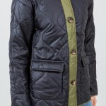 Wholesale quilted Puffer Shacket Open cuffed sleeves Two border accent Polyester