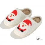 Wholesale plush Santa Slide Slippers US Women s S M M L Polyester Rubber Sole