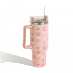 Pink Nutcracker Printed 40oz Double Wall Stainless Steel Vacuum Tumbler With Handle

- Screw On Matching Lid With Contrast Grip Featuring 3 Positions (Straw, Wide Mouth & Full Cover)
- Sturdy Handle (3.5" W Handle Opening)
- Straw Included (12" L) *
- Approximately 9.5" L X 3.5" D
- Cup Holder Friendly Design