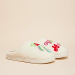 Wholesale plush Very Merry Slide Slippers Pack Rubber Sole Polyester