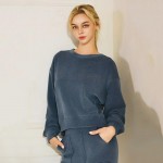 Wholesale women s Relaxed Ribbed Corduroy Long Sleeve Top Pack Relaxed Fit Cordu