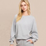 Wholesale women s Relaxed Ribbed Corduroy Long Sleeve Top Pack Relaxed Fit Cordu