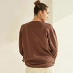 Wholesale women s Sofie Soft Modal Scuba Oversized Crew Top Pockets Pack Crewnec