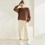 Wholesale women s Sofie Soft Modal Scuba Oversized Crew Top Pockets Pack Crewnec