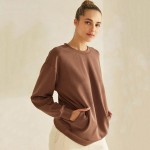 Wholesale women s Sofie Soft Modal Scuba Oversized Crew Top Pockets Pack Crewnec