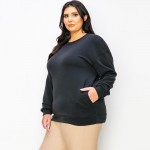 Wholesale women s Plus Sofie Soft Modal Scuba Oversized Crew Top Pockets Pack Cr