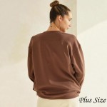 Wholesale women s Plus Sofie Soft Modal Scuba Oversized Crew Top Pockets Pack Cr