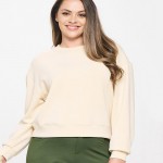 Wholesale women s Plus Sofie Soft Modal Scuba Cropped Crew Top Pack Crewneck Cro