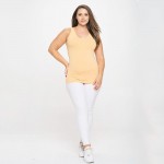 Wholesale lady s Plus V U Neckline Reversible Seamless Tank Shoulder Straps Back