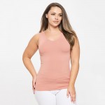Wholesale lady s Plus V U Neckline Reversible Seamless Tank Shoulder Straps Back